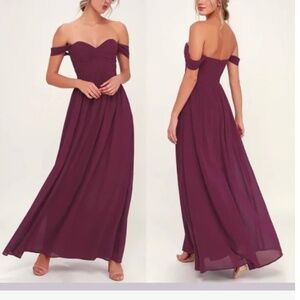 Lulus off the shoulder bridesmaid dress